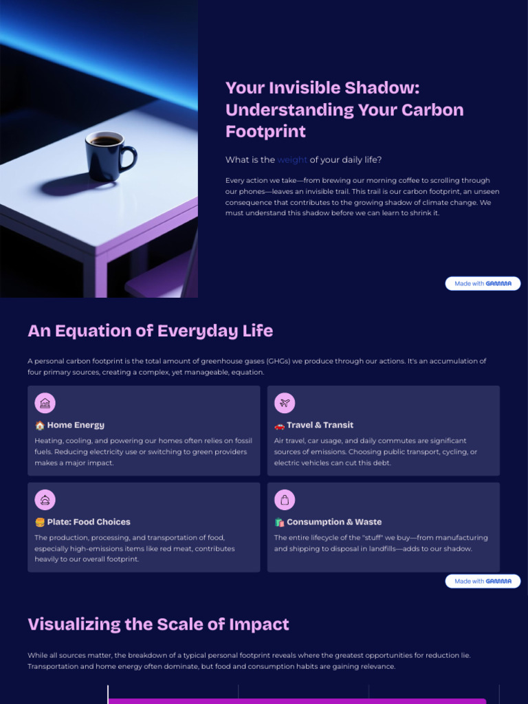Your Invisible Shadow Understanding Your Carbon Footprint | PDF ...