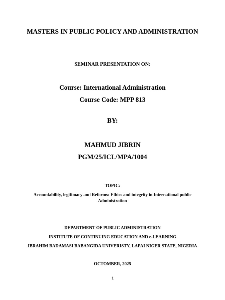 Accountability and Transparency in Public Sectors | PDF | Governance ...