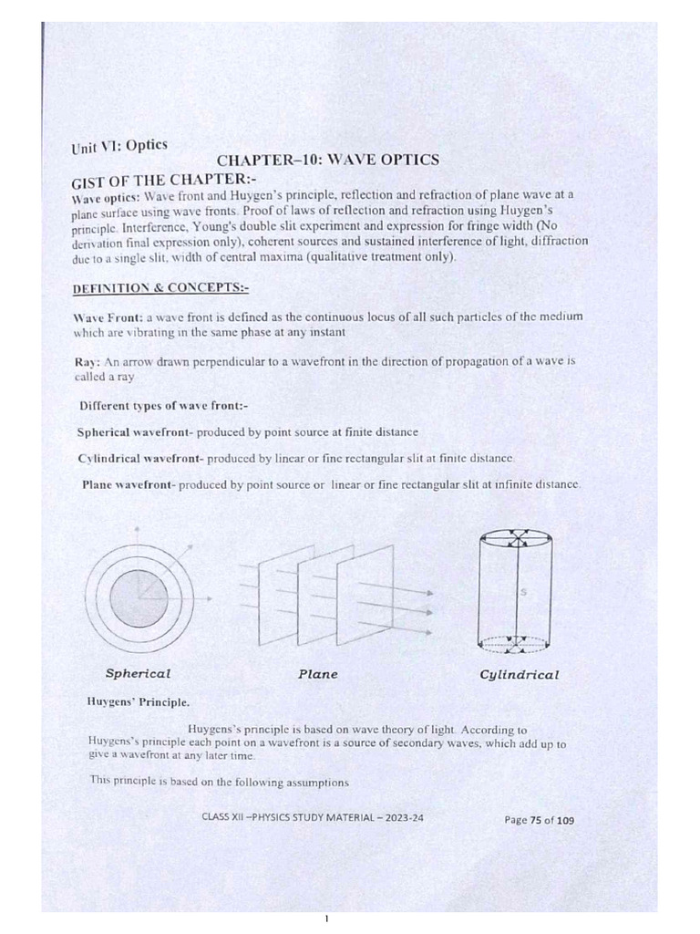 Wave Optics - 1 | PDF