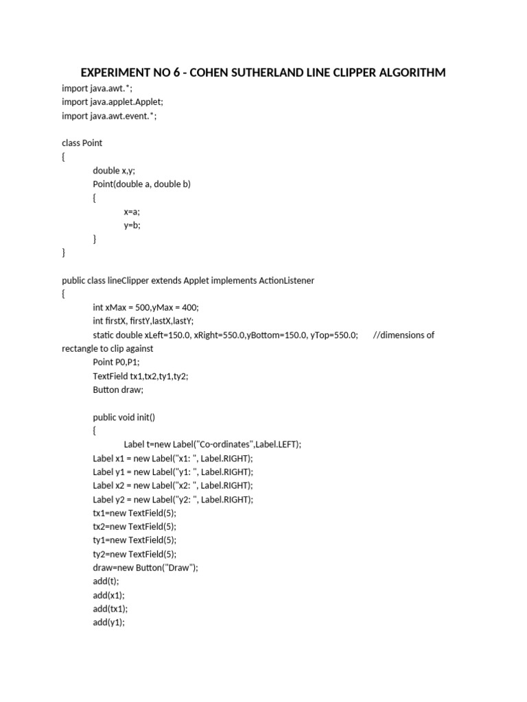 6 Cohen Sutherland Line Clipping | PDF | Algorithms And Data Structures ...