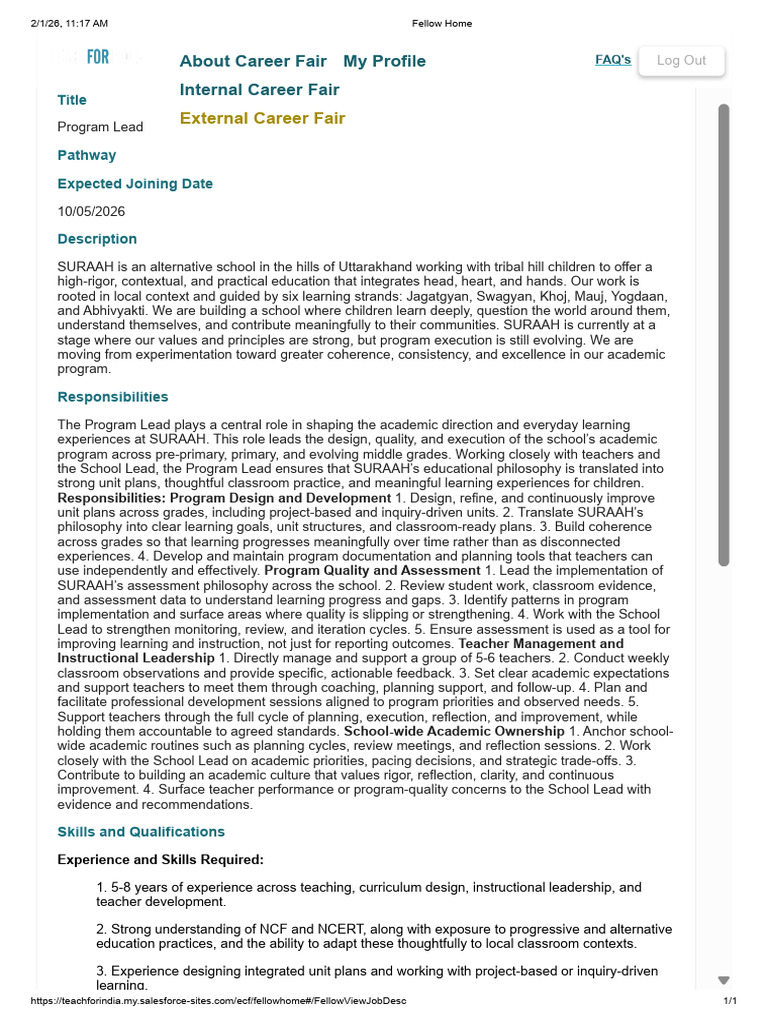 Program Lead Suraah | PDF | Teachers | Learning