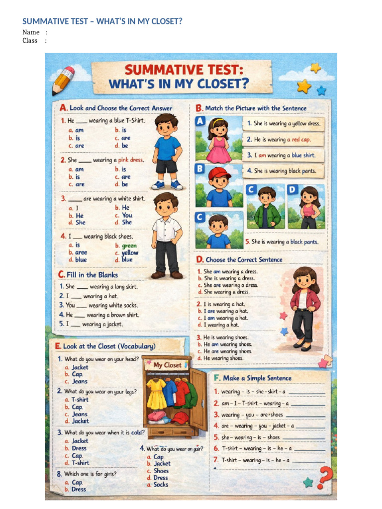 Summative Test With Illustrations | PDF