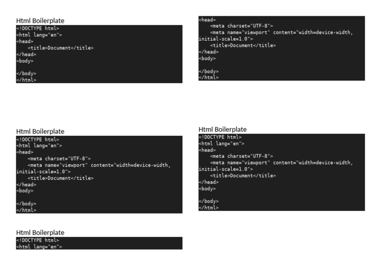 HTML Boilerplate | PDF