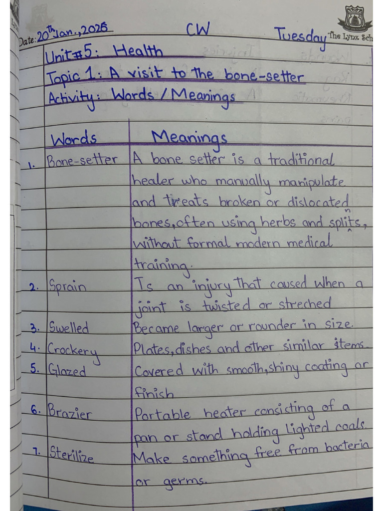 Grade 7A English Literature Note Book. | PDF