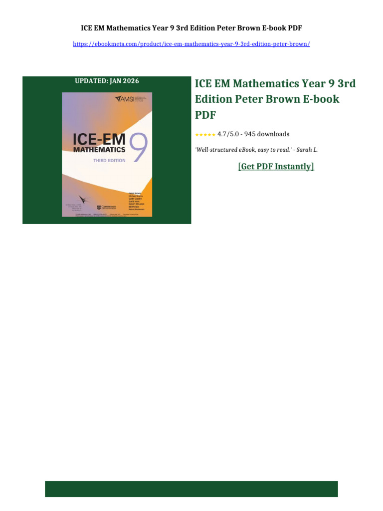 ICE EM Mathematics Year 9 3rd Edition Peter Brown eBook international ...