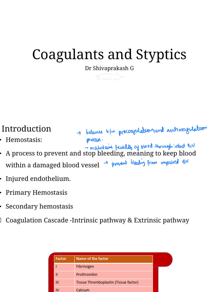 Coagulants and Styptics | PDF | Coagulation | Blood
