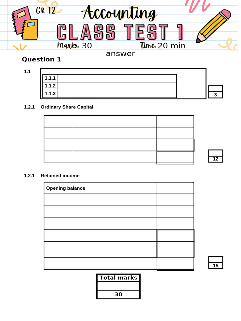 Class Test 1 - Note 7 - 8 Ab | PDF