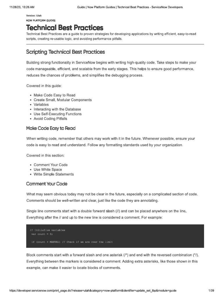 ServiceNow Best Practices | PDF