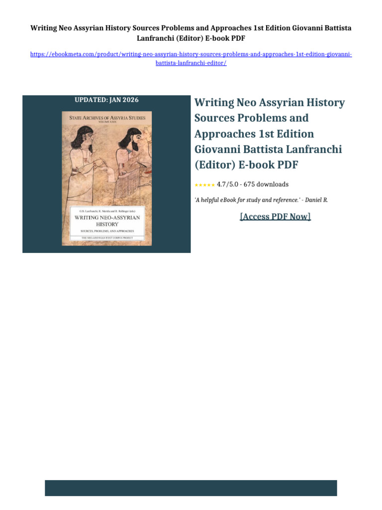 Writing Neo Assyrian History Sources Problems and Approaches 1st ...