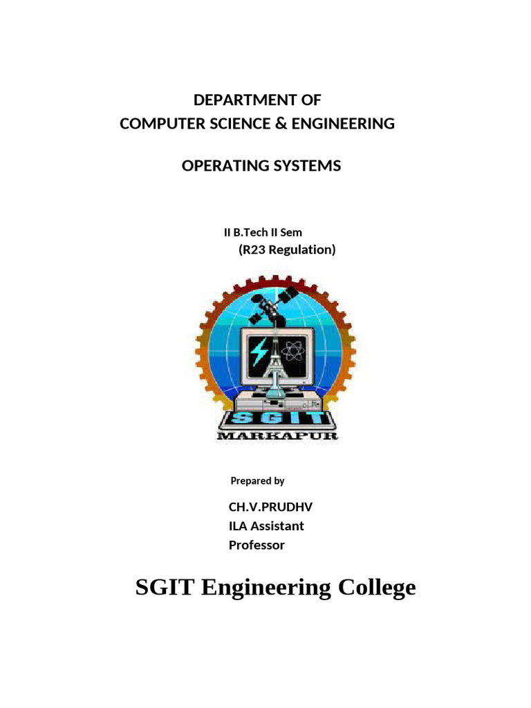 SGIT Engineering College: Department of Computer Science & Engineering ...