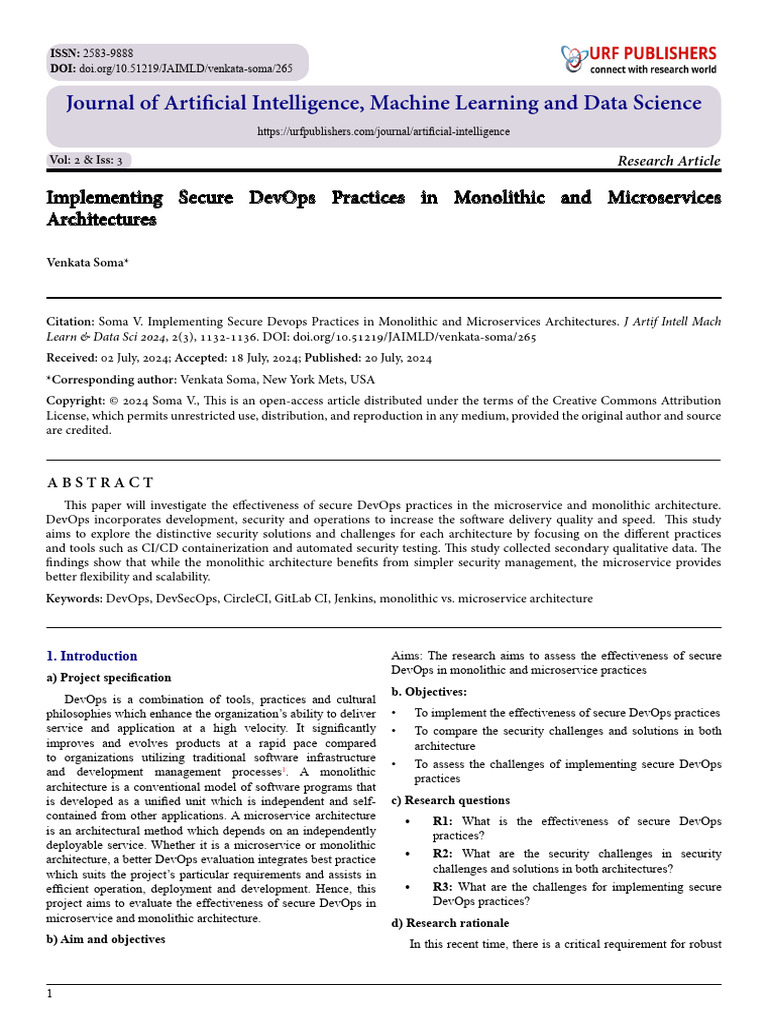 Implementing Secure DevOps Practices in Monolithic and Microservices ...
