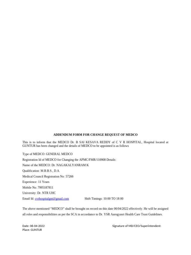 Change of Medco | PDF