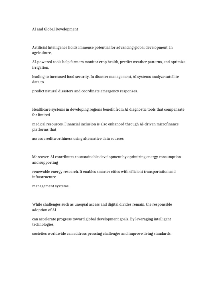 AI and Global Development | PDF