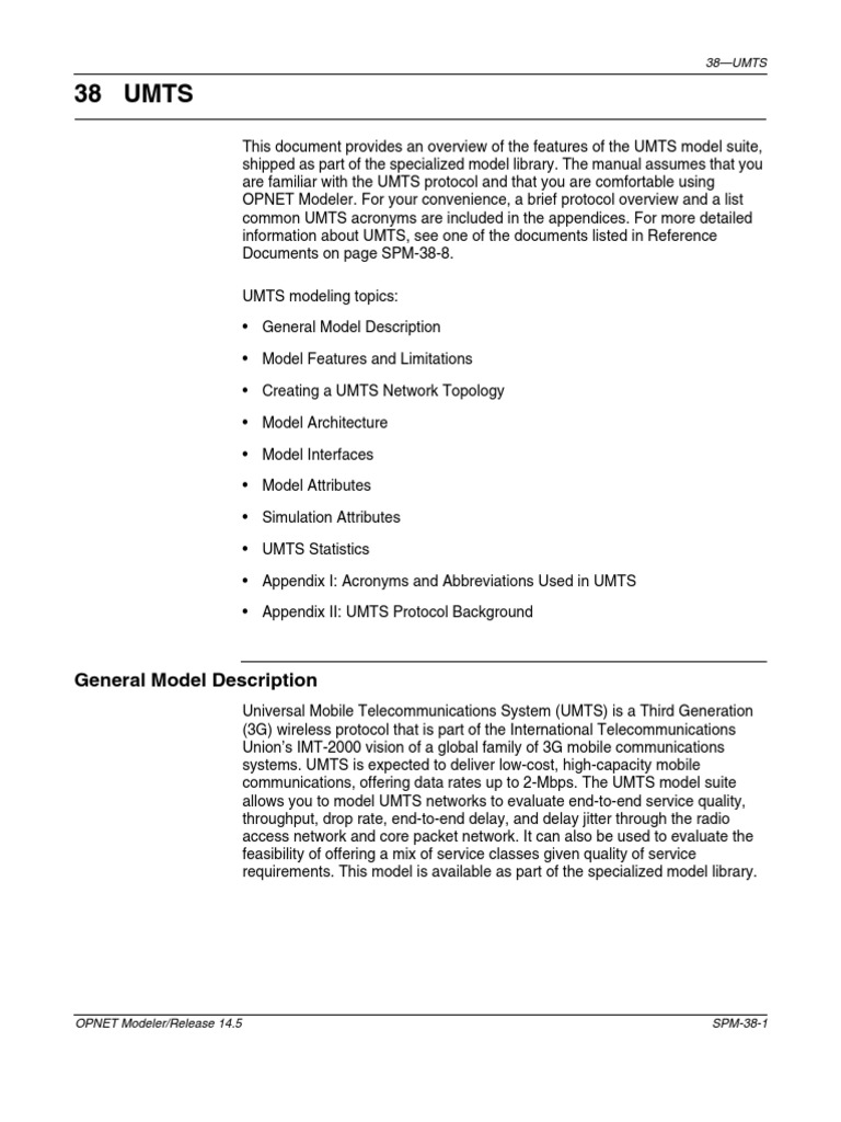 UMTS Model Desc | PDF | General Packet Radio Service | Computer Network