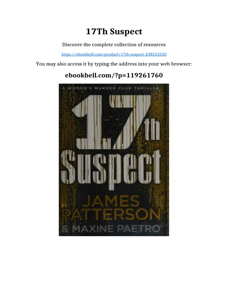 17Th Suspect: Discover The Complete Collection of Resources | PDF ...