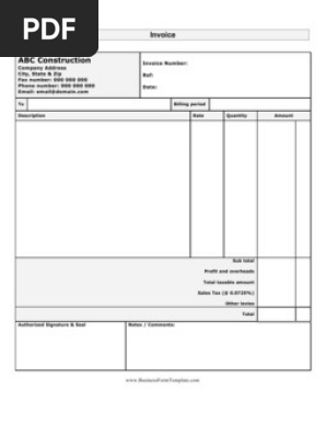 Construction Invoice