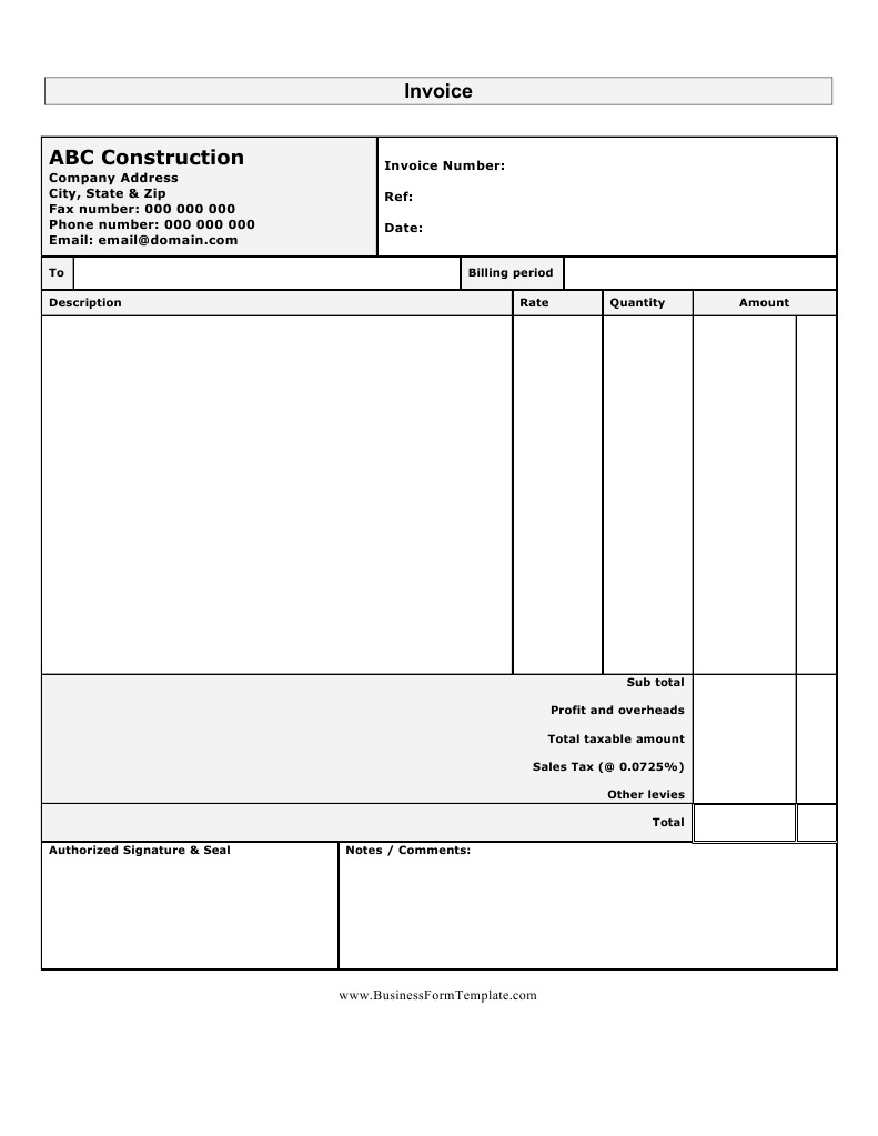 Construction Invoice Template | PDF | Business