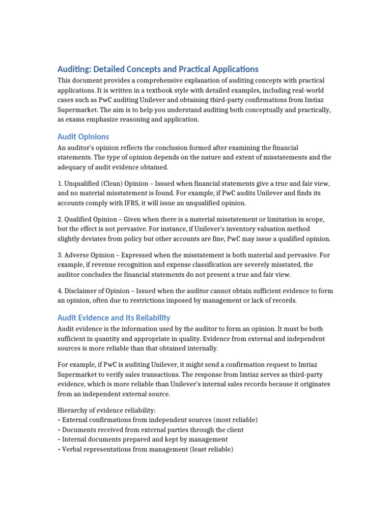Auditing Detailed Textbook Style | PDF | Audit | Business
