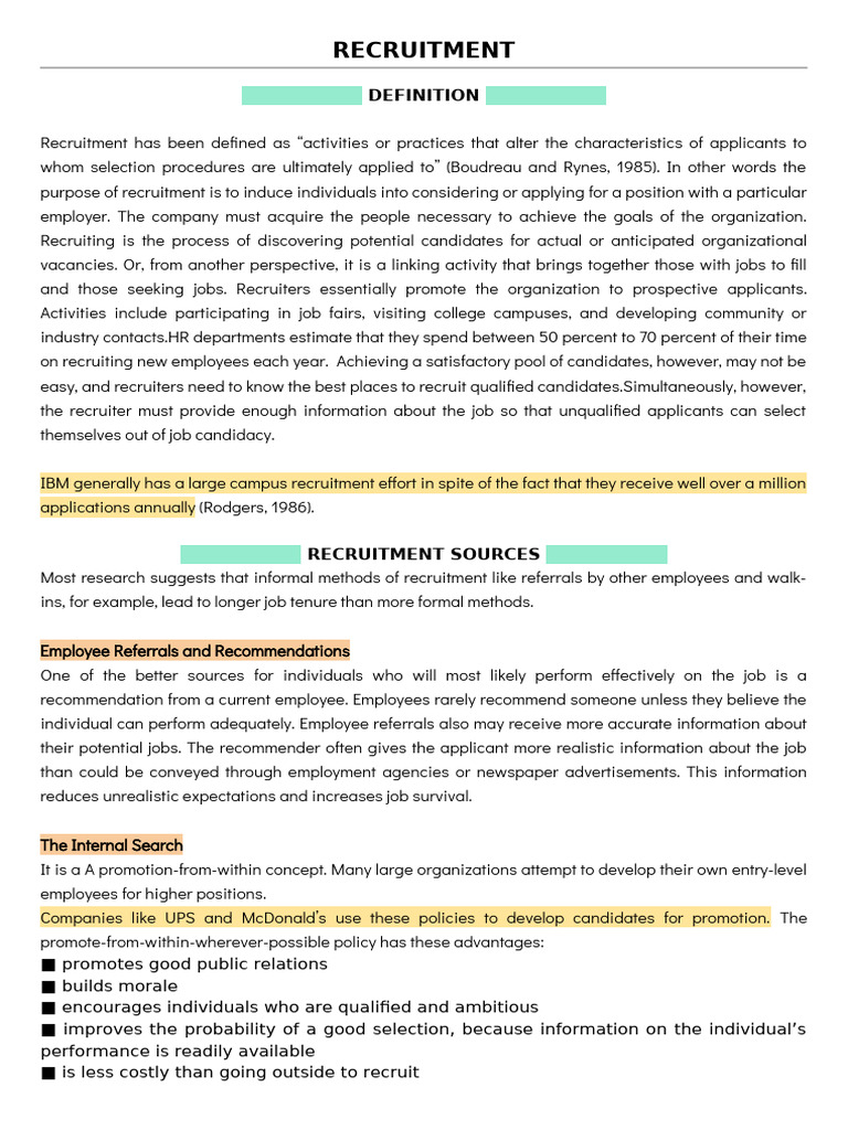Recruitment | PDF | Recruitment | Employment