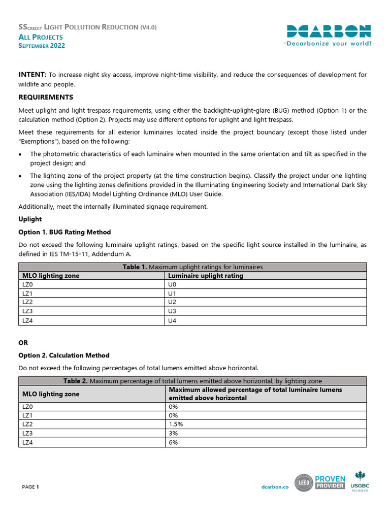 DCB SSC Light Pollution Reduction GN | PDF | Lighting | Light