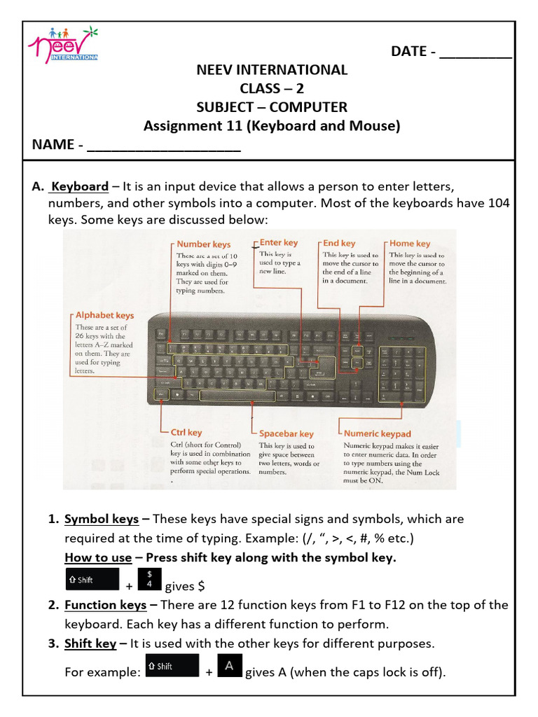 Grade 2 Assignment 11 | PDF | Computer Keyboard | Human–Computer ...