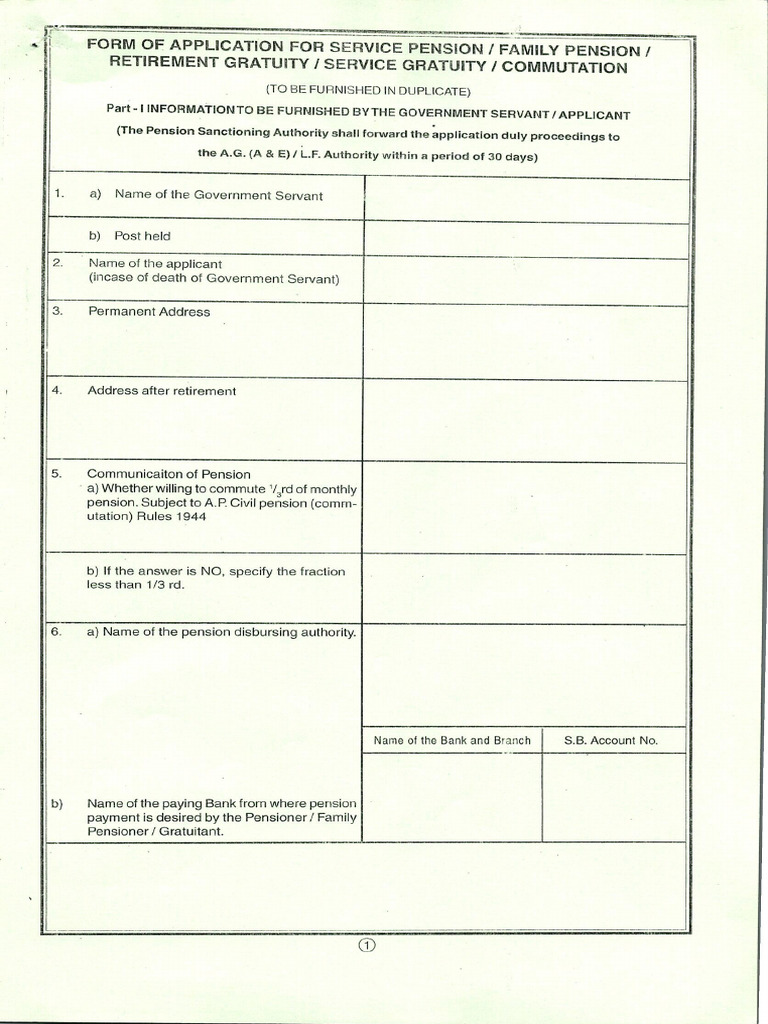 Pension Form Application | PDF