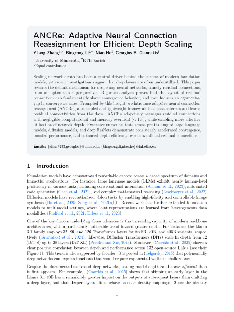 Adaptive Neural Connection Reassignment For Efficient Depth Scaling ...