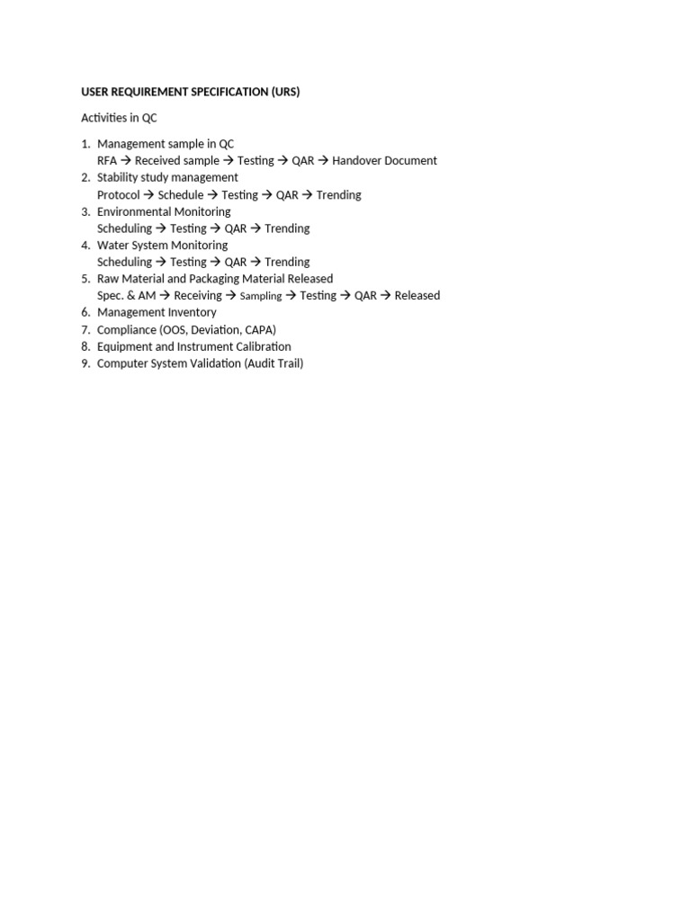 User Requirement Specification | PDF
