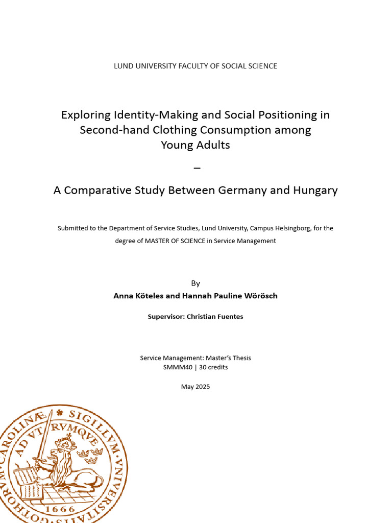 FINAL Master Thesis | PDF | Consumer Behaviour | Fashion