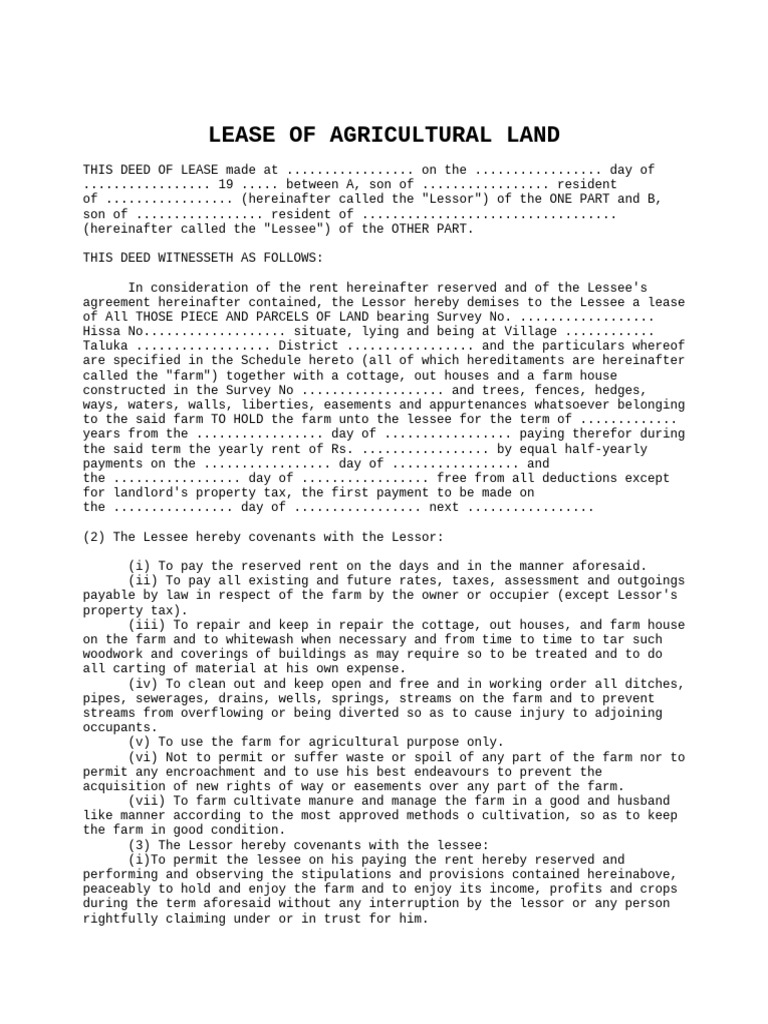 Lease Deed | PDF | Lease | Property Law