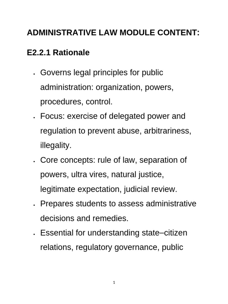 Administrative Law Module Content | PDF | Administrative Law | Judicial ...