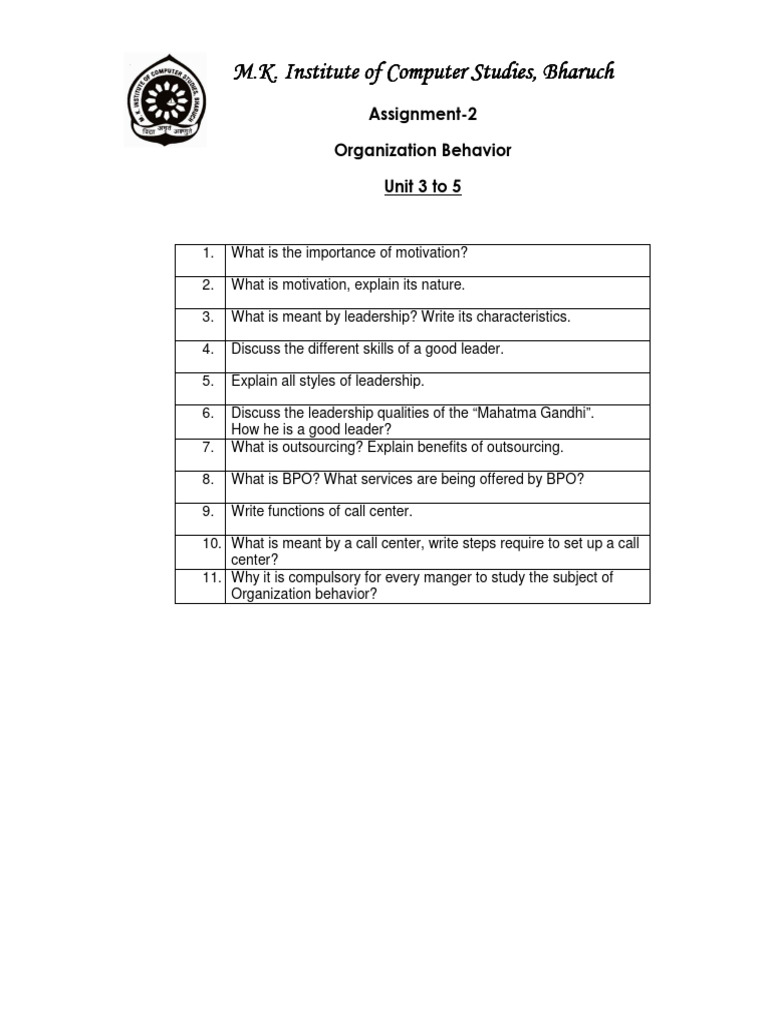 OB Assignment 2 | PDF