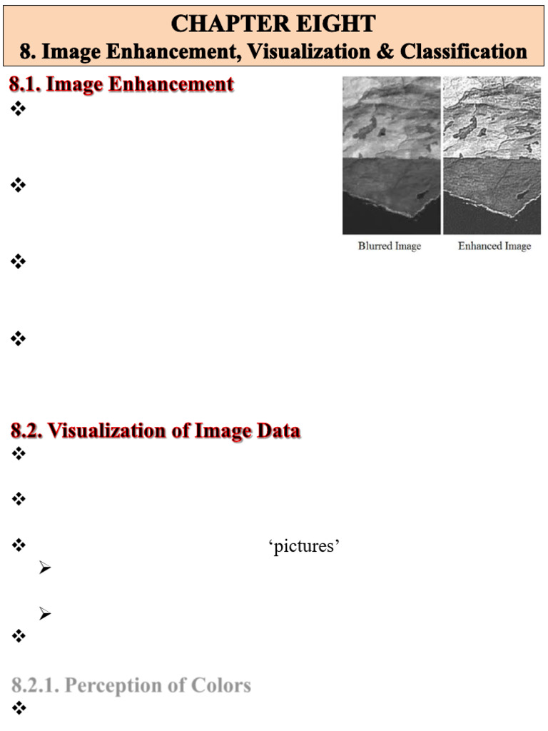Chapter 8 Image Enhancement, Visualization, Classification | PDF ...