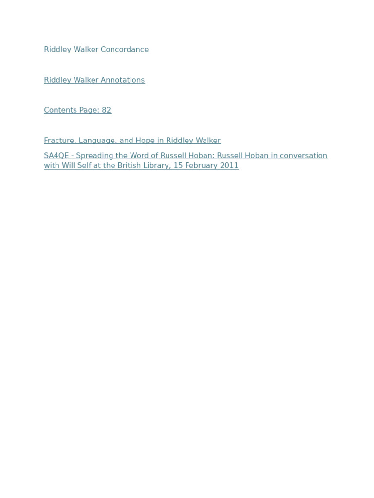 Riddle Walker | PDF
