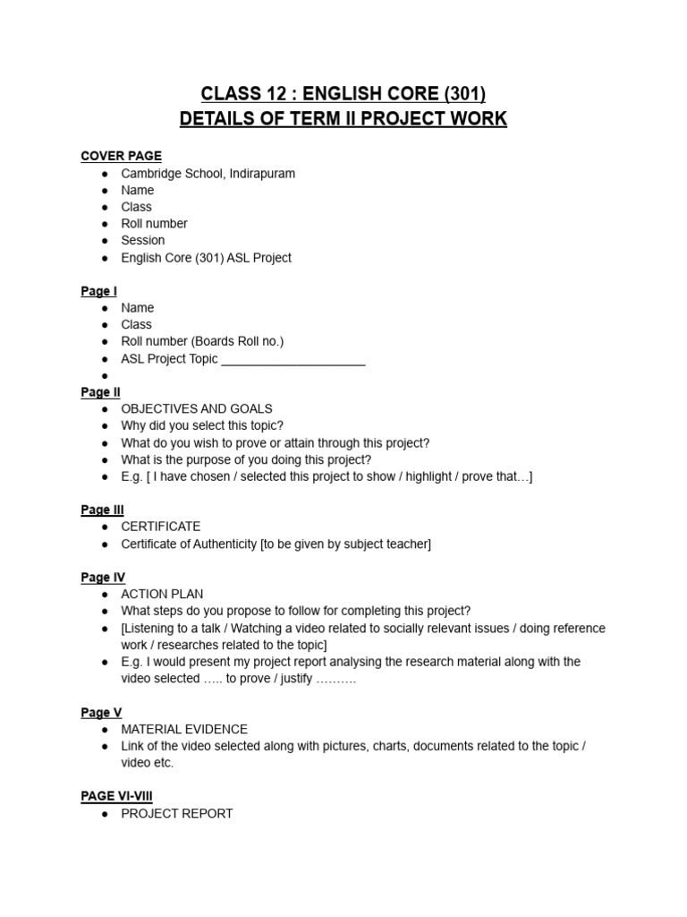 Rules For ASL Project | PDF
