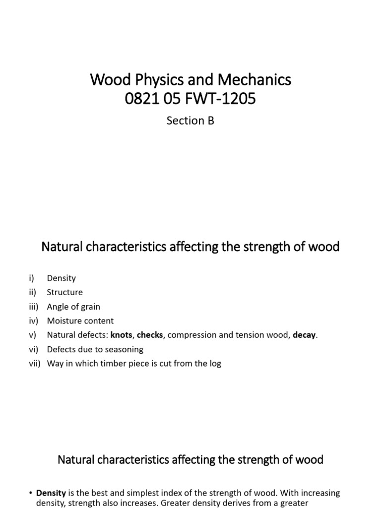 Mechanical Properties of Wood-2 | PDF | Wood | Plant Stem