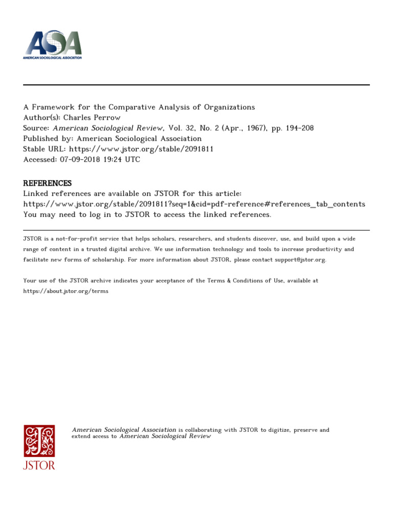 A Framework For The Comparative Analysis of Organizations | PDF | Sociology