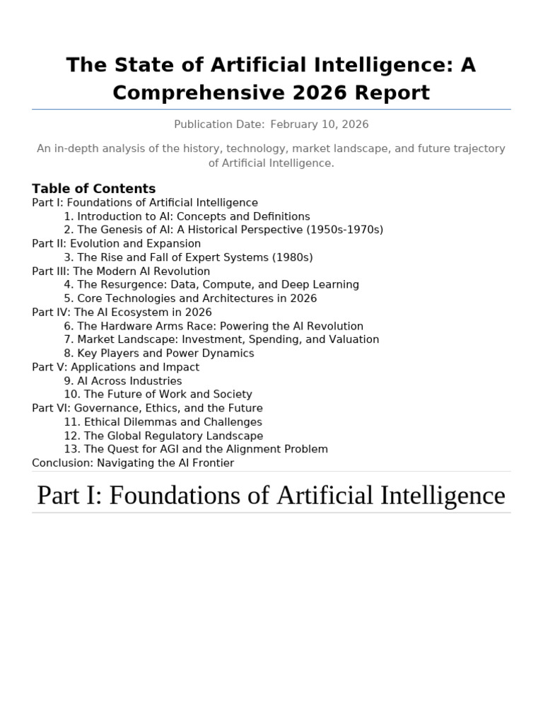Comprehensive AI Report 2026 | PDF | Artificial Intelligence ...