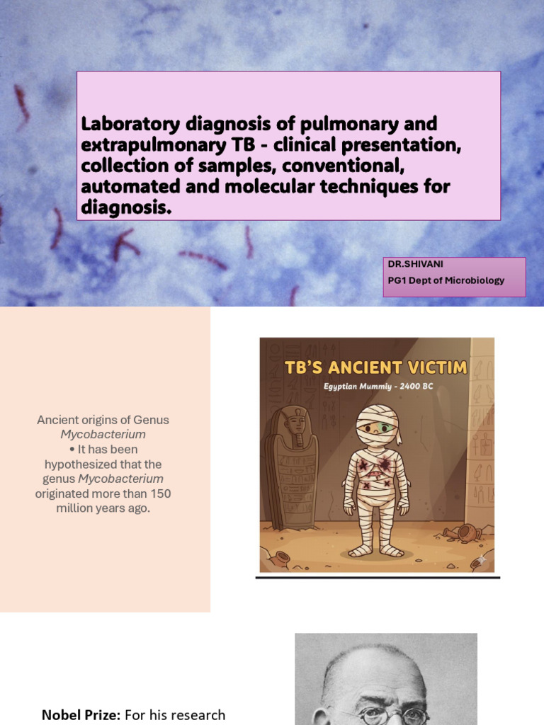 Pulmonary TB & Extrapulmonary TB: Lab Diagnosis | PDF | Tuberculosis ...