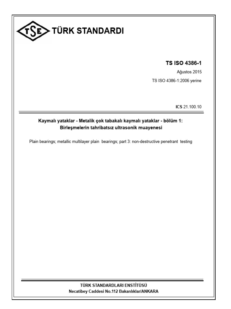 TS Iso 4386 - 1 | PDF | International Organization For Standardization ...