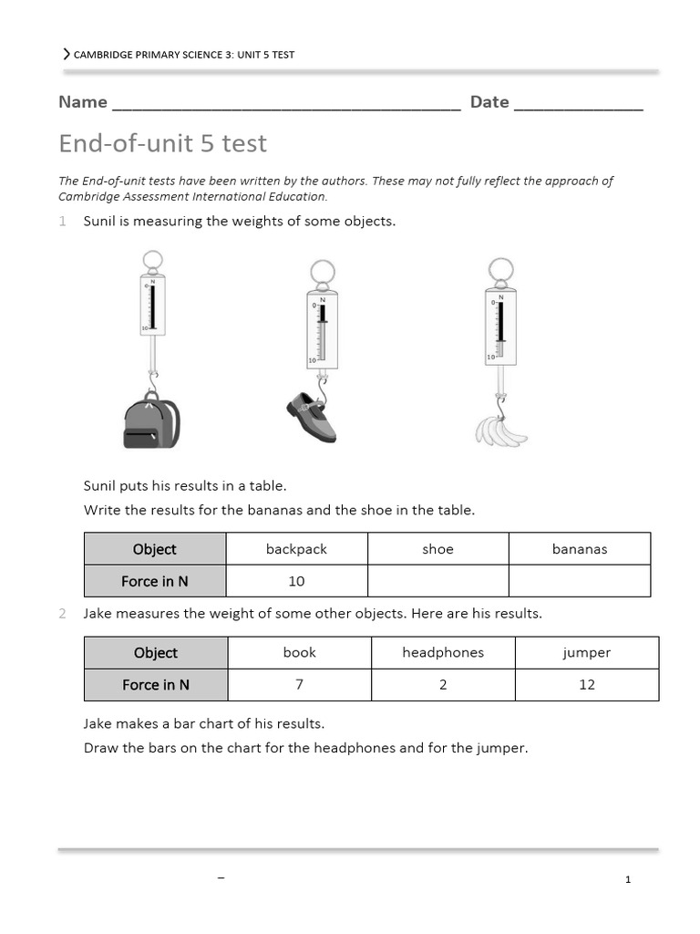 P Science 3 End-Of-unit 5 | PDF | Force | Magnetism