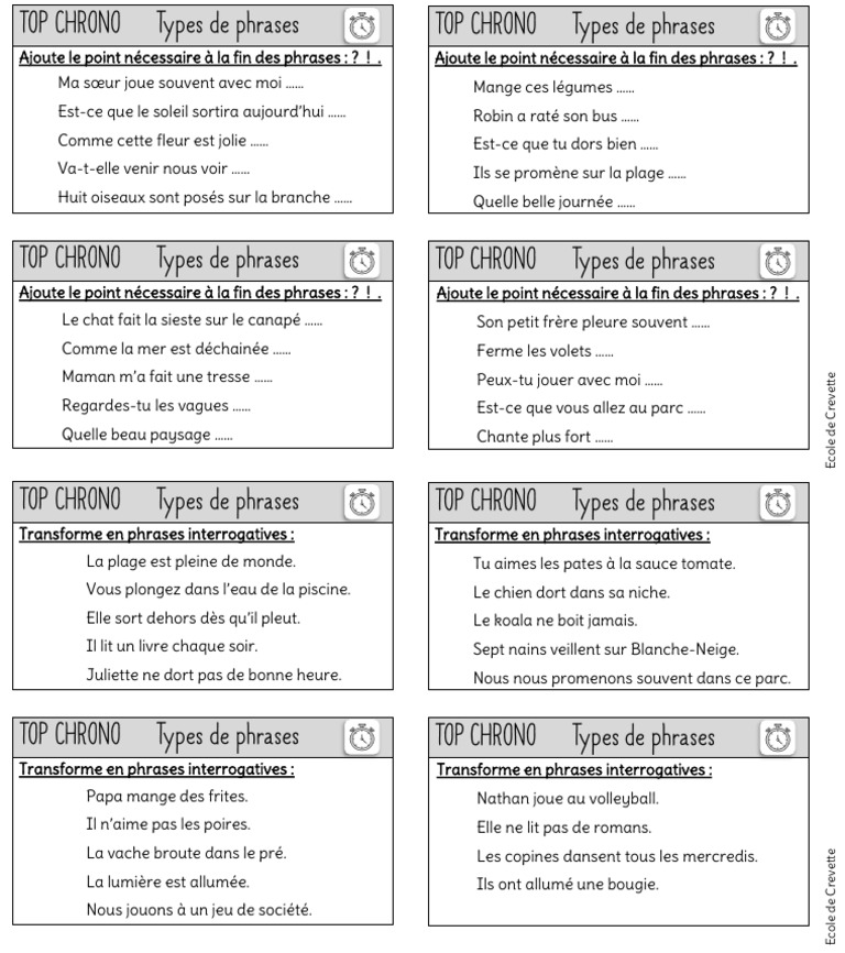 TOP CHRONO Types de Phrases | PDF