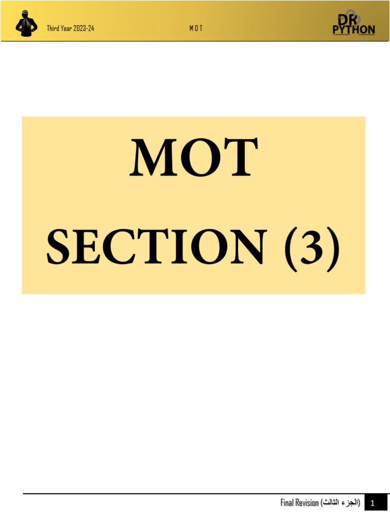 Mot (Section) 3 | PDF