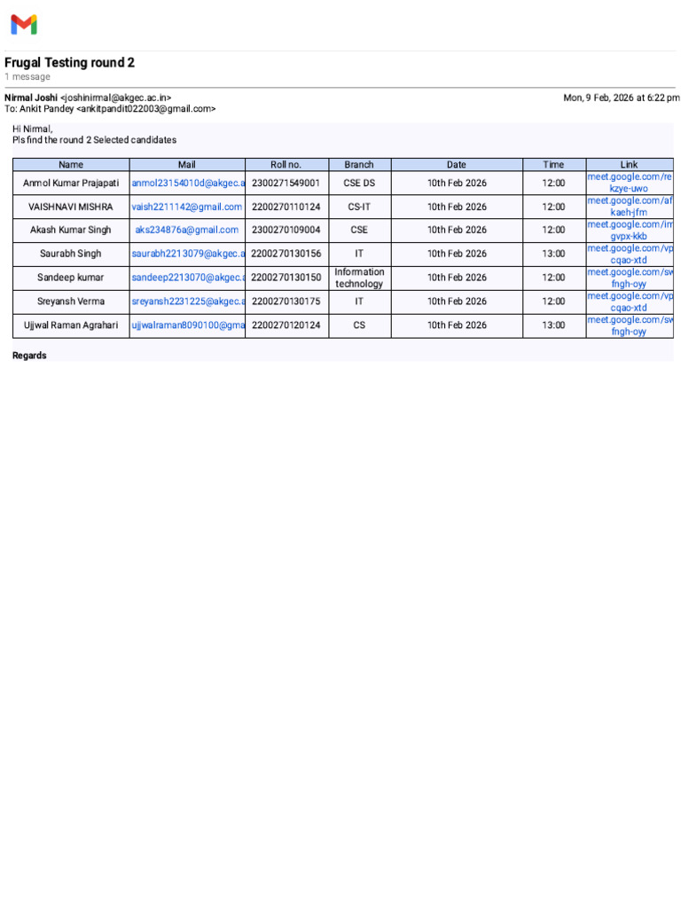 Gmail - Frugal Testing Round 2 | PDF