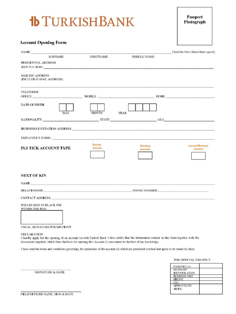 Account Opening Form | PDF