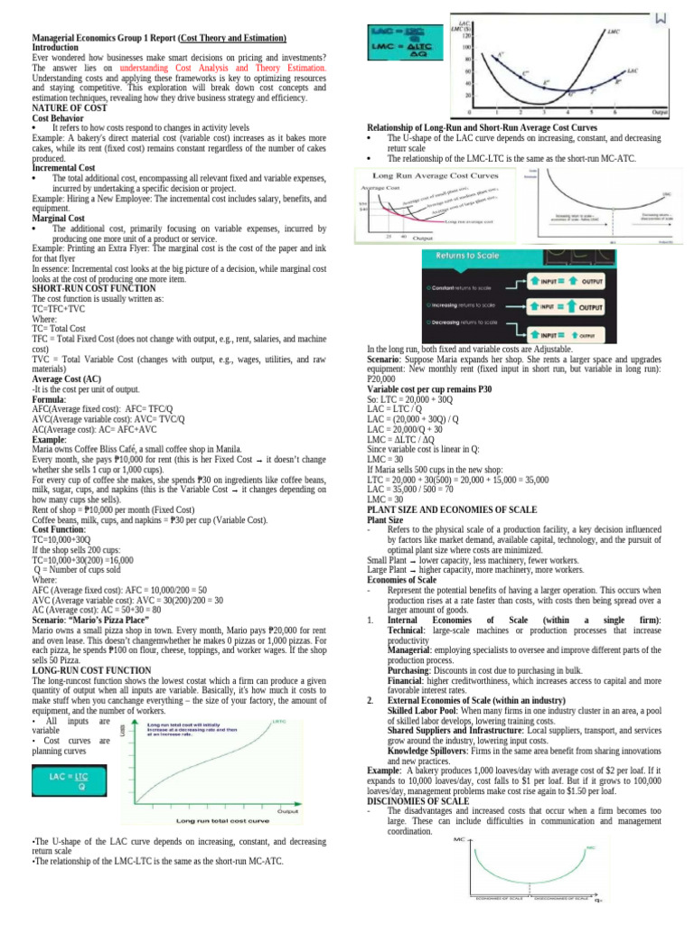MANECO Reporting Notes | PDF | Marginal Cost | Monopoly