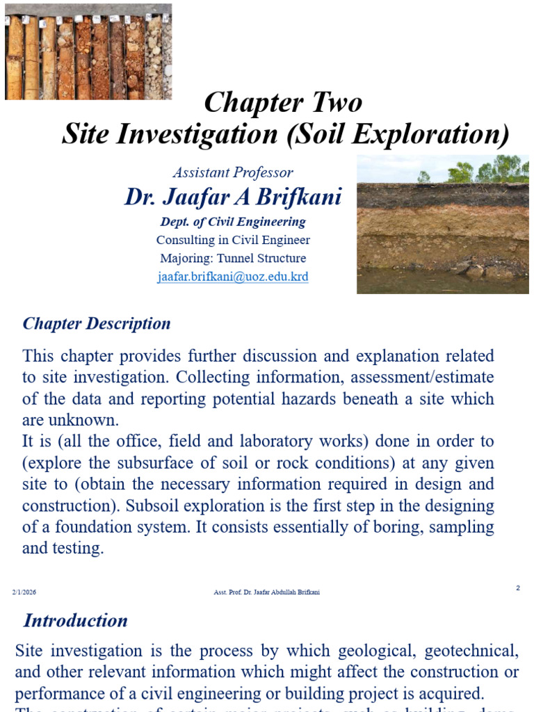 0 Chapter 2 Site Investigation Soil Exploration 2025 2026-1-29 | PDF ...