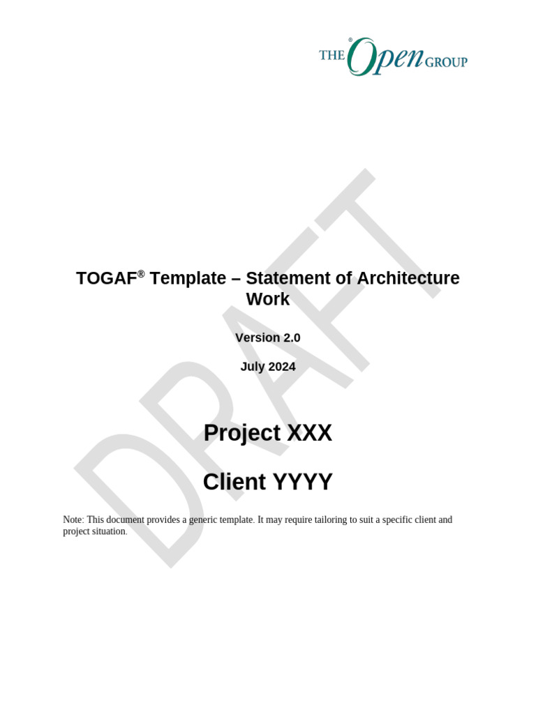 TOGAF Template - Statement of Architecture Work | PDF | Performance ...