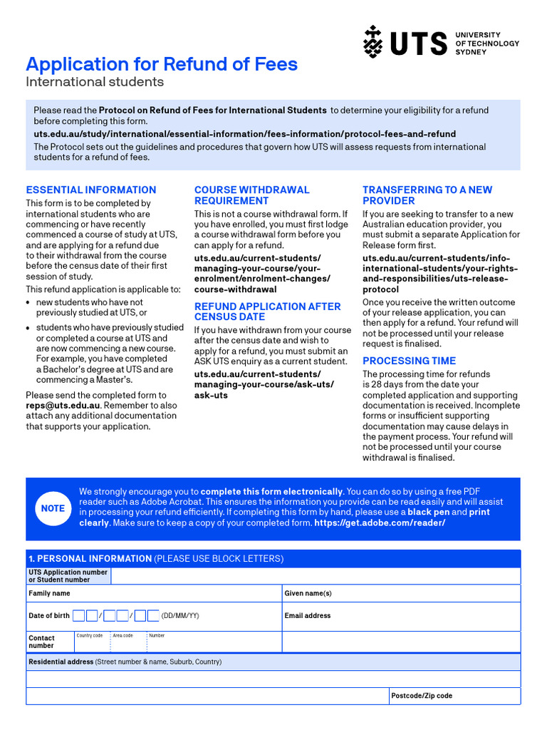 Application For Refund of Fees - April 2024 | PDF | Credit Card | Payments