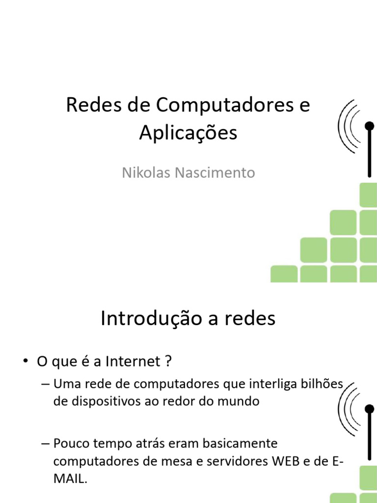 01 - Redes de Computadores e Aplicacoes - Introducao | PDF | Rede de ...